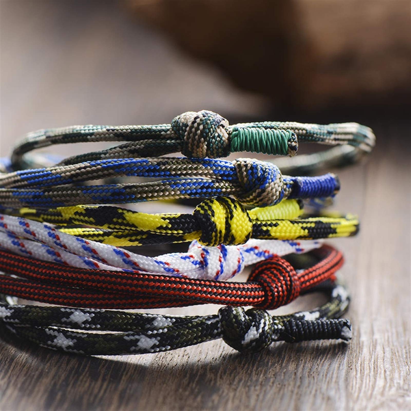 Pulsera Trenzada de Color para Hombres y Mujeres, Pulsera de Amistad Hecha a Mano Ajustable, joyería Hecha a Mano al Aire Libre