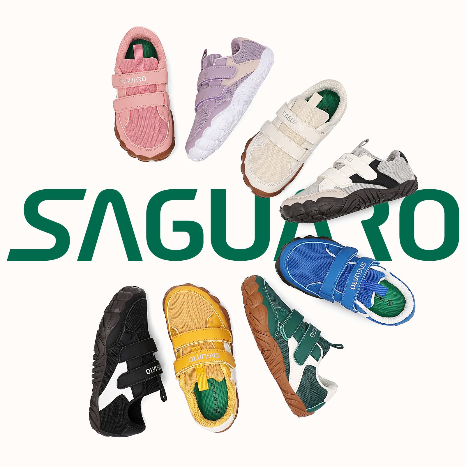 SAGUARO Scarpe Barefoot per Bambini Morbide e Leggere con Punta Ampia e Suola Piatta Gr.25-36