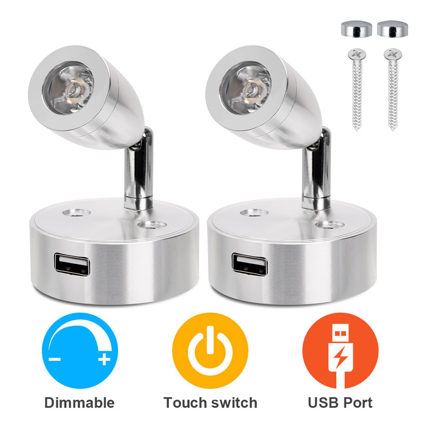 SUPAREE 12V LED Interior del Luz lámpara de Coches Luz de LED Iluminación Interior Luces de LED RV para Camper,Motorhome,Van,Trailer,Boat 2pcs