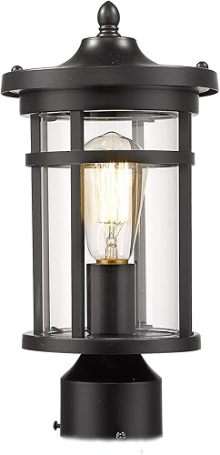 redeast Lámpara de poste al aire libre, linterna de poste exterior de 13.58 pulgadas de alto, lámpara de poste exterior, lámpara de pilar al aire