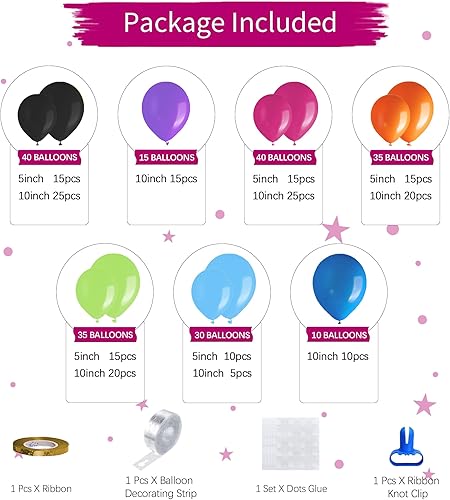 Miniatura 2 de Decoraciones de fiesta de los años 80 y 90 – 196 piezas temáticas de los 80 y 90 para fiesta de cumpleaños, guirnalda de arco, decoración de arco,