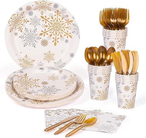 DECORLIFE Platos y servilletas de Navidad