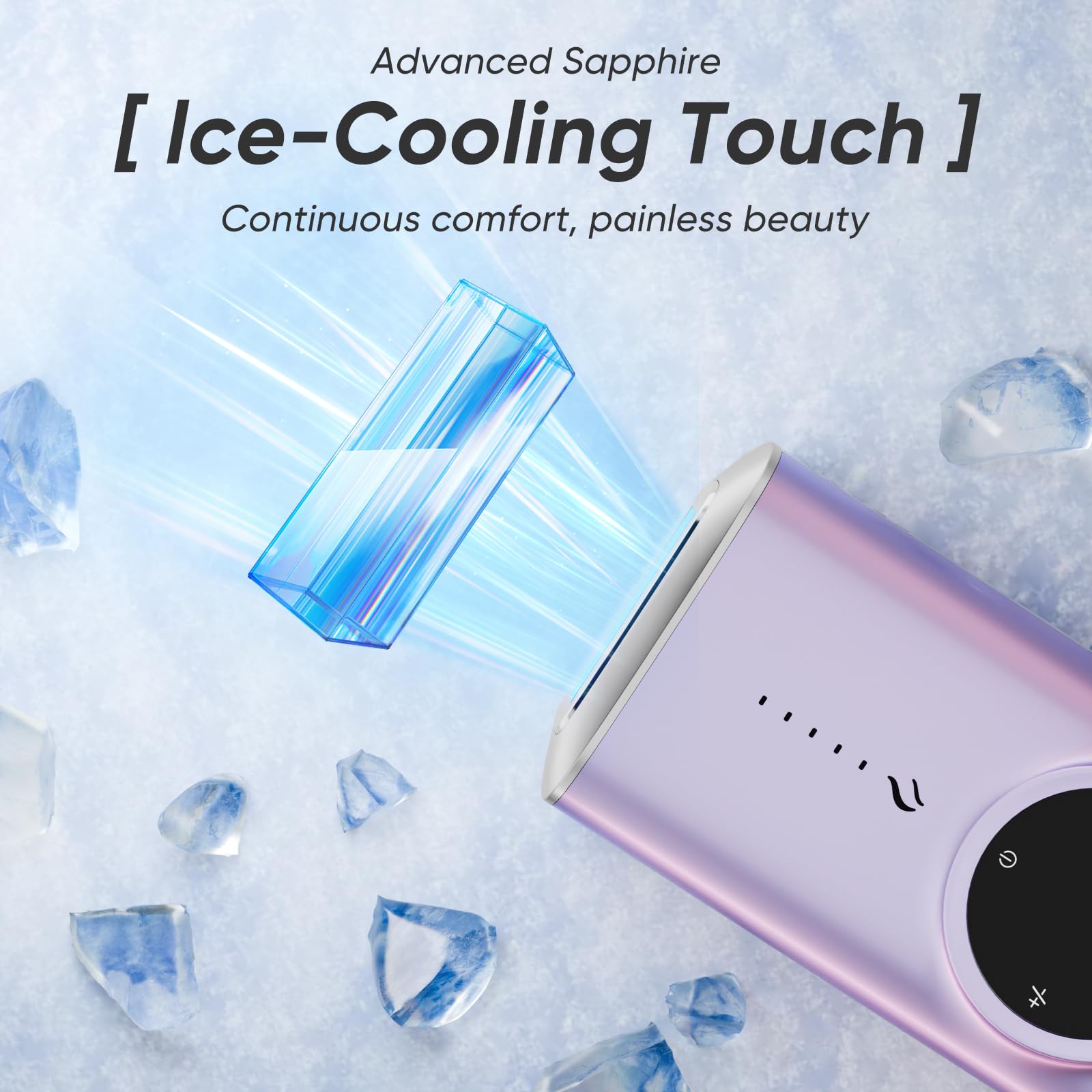 Dispositivo de depilación IPL con enfriamiento de hielo de zafiro, 5 niveles ajustables, depilación permanente sin dolor para cara y cuerpo, línea de bikini para piel sensible, tratamiento 3