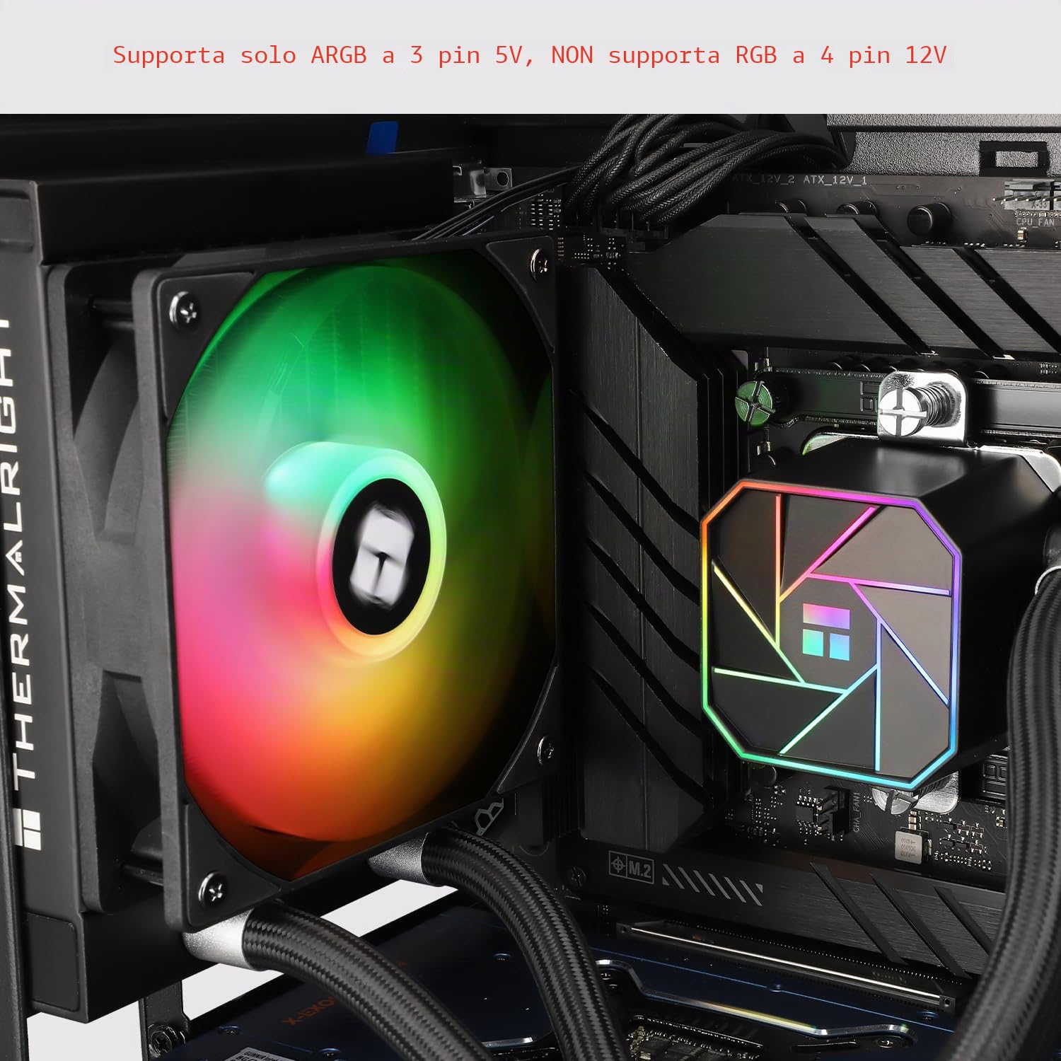 Thermalright AQUA ELITE 120 V3 Refrigeratore di processore a liquido, 120 file di raffreddamento, ventilatore PWM da 120 mm, per AM4/AM5, Intel LGA1150/1151/1155/1156/1200/1700/1851