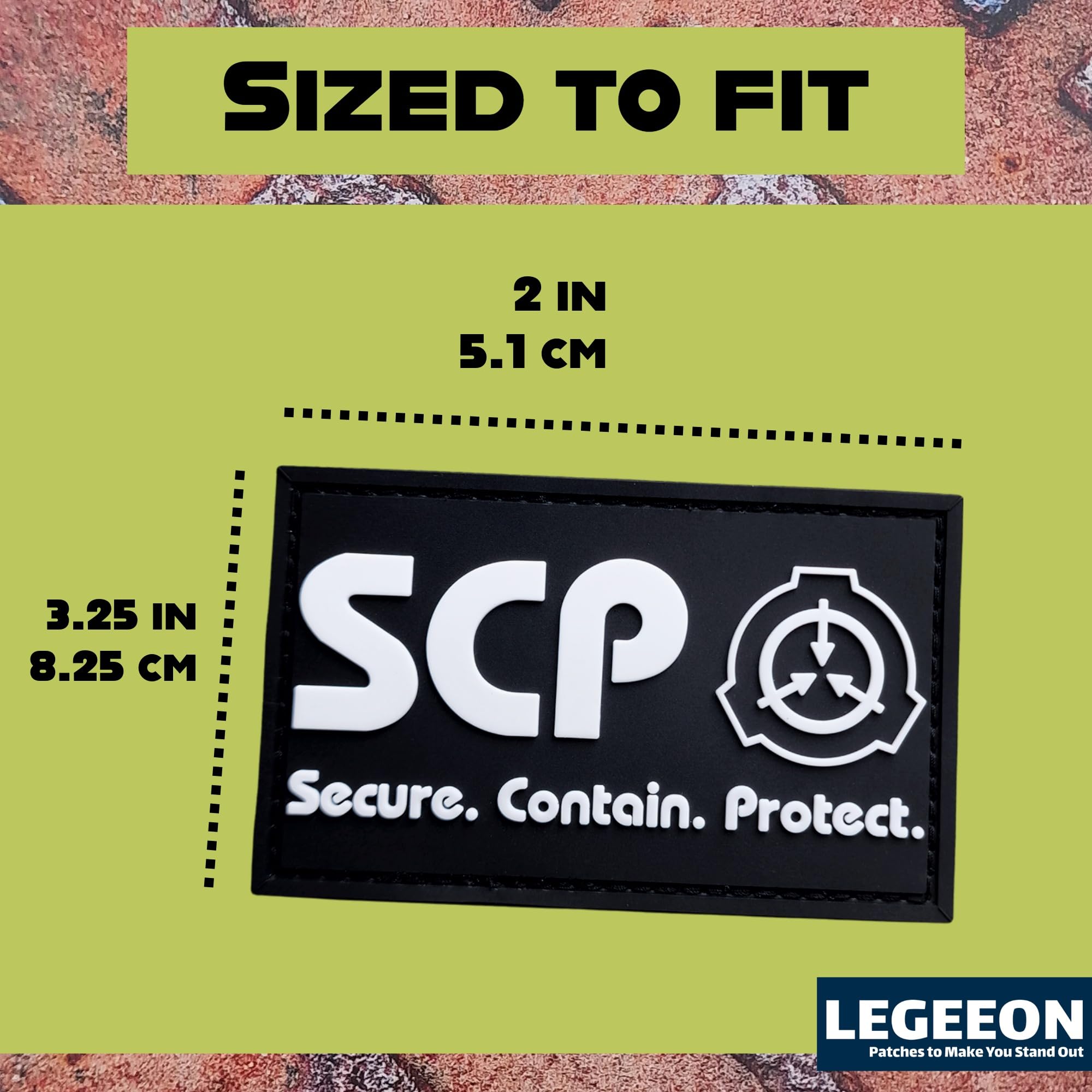 Toppa PVC Logo SCP Glow In The Dark – Nera, 5.1x5.5 Cm, Per Zaini, Cappelli E Cosplay