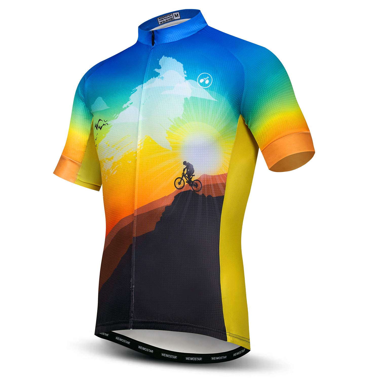 JPOJPO Cycling Jersey Men Quick-Dry Bike Short Sleeve Shirt Tops 3-Pockets Reflective S-3XL