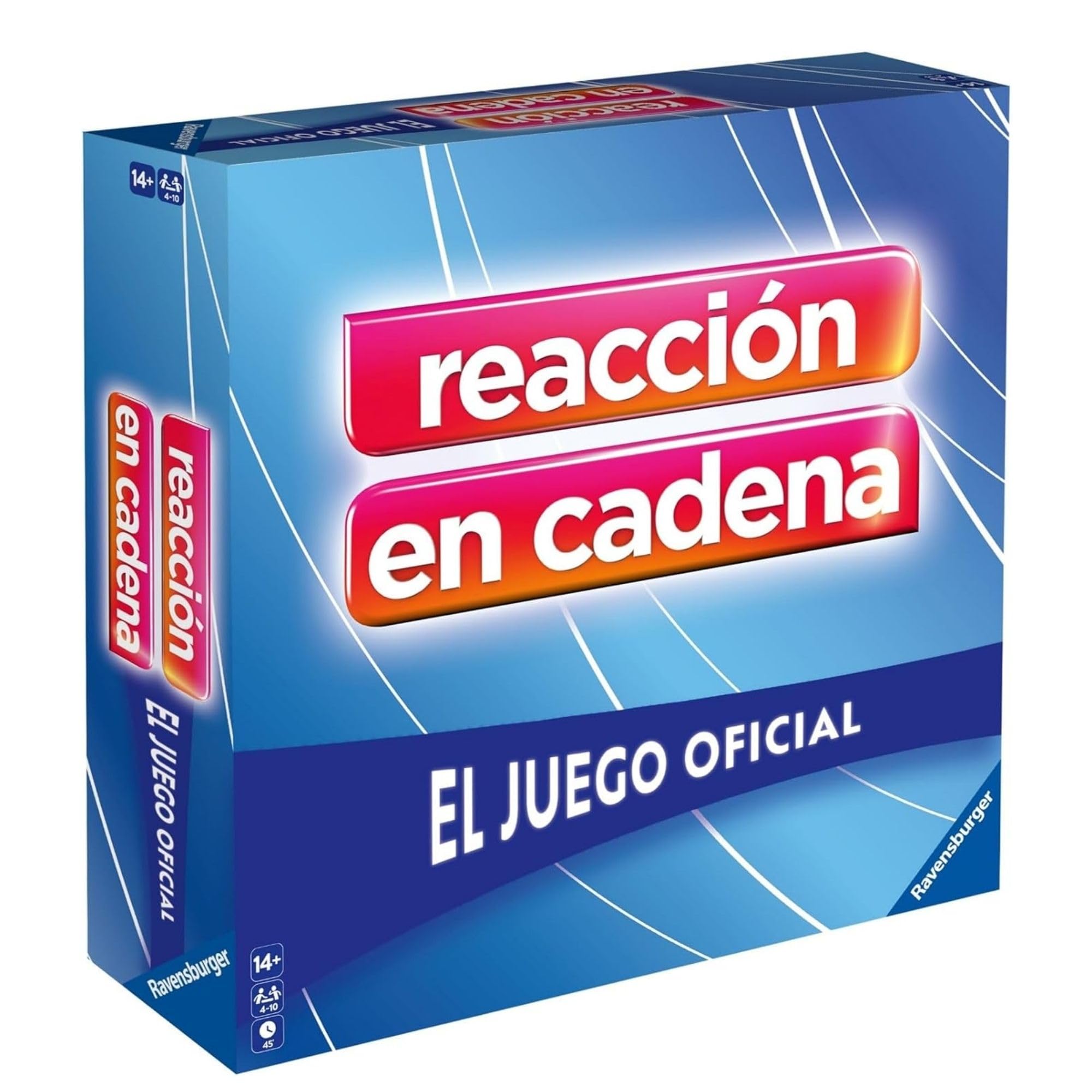 Ravensburger - Reacción en Cadena, Juego de Mesa TV, Telecinco, Juegos de palabras encadenadas, Juego para Adultos y niños, Juegos para niños +14 años, 4 a 10 Jugadores