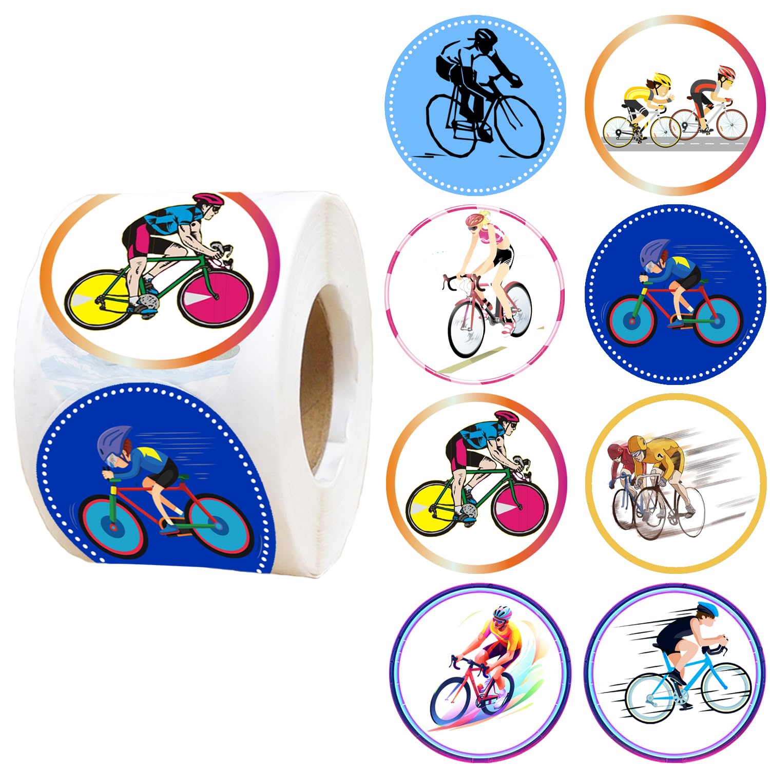 OriniPlay 500 Bicycle Stickers BikeSports Themed Party Supplies Decorations BMX Bike Game Baby Shower Birthday Party Favors DIY Sticker Labels
