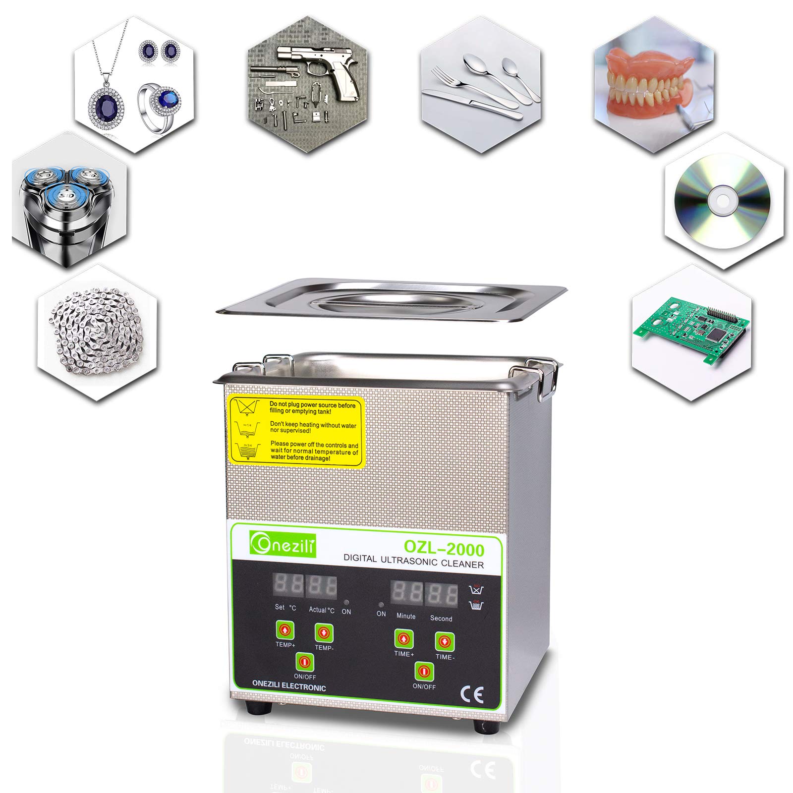 Limpiador ultrasónico profesional de funcionamiento digital, con cesta y temporizador, para limpieza de PCB grande, piezas de metal, herramienta (2L)