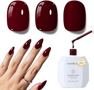 AZUREBEAUTY Red Gel Nail Polish,18ML Dark Red Gel Polish | Dark Red Gel Polish for French Tips, High Gloss Nail Art Gel for DIY Manicure Salon Use,Long-Lasting,Christmas Gift for Women