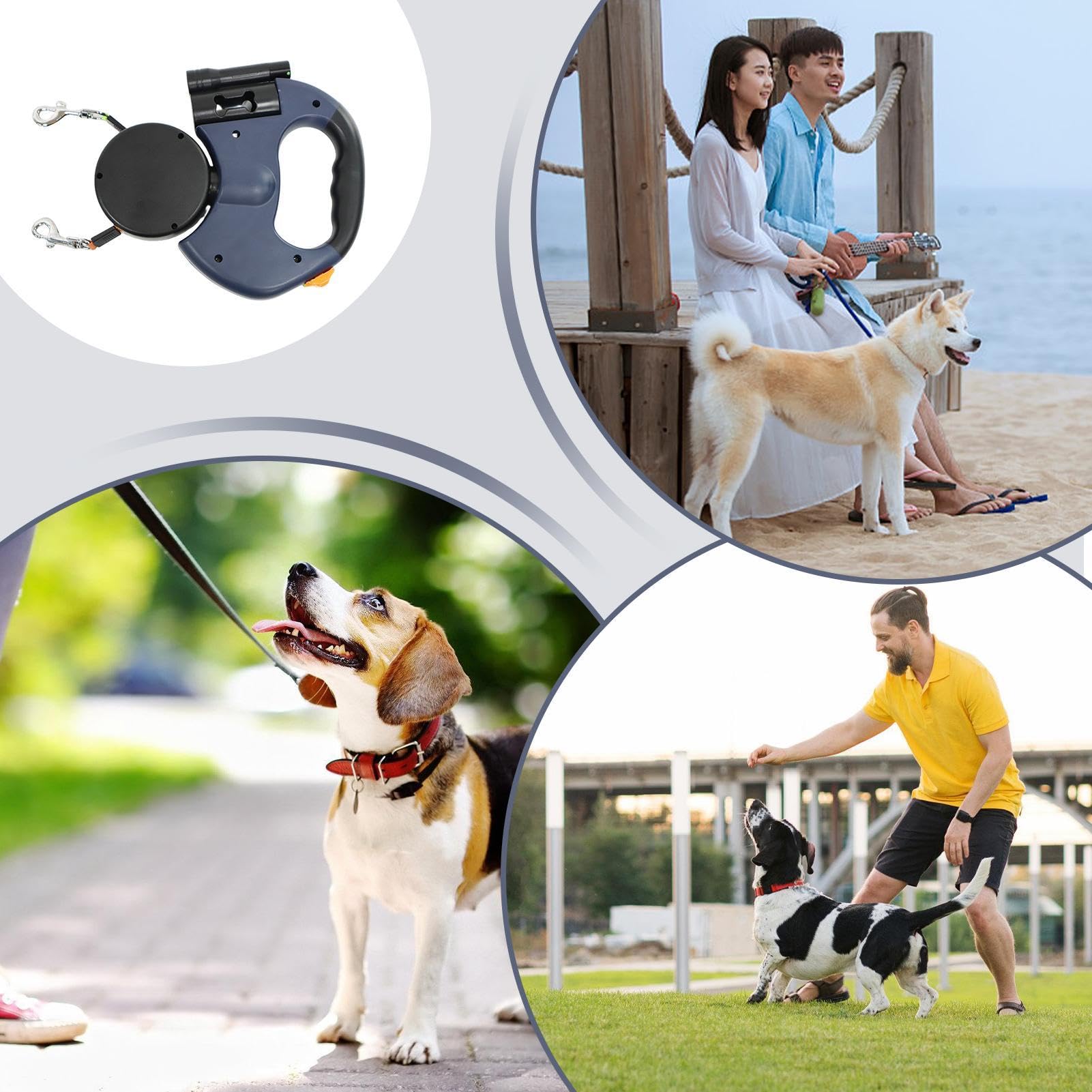 Corde rétractable pour Animaux de Compagnie, Laisse rotative à 360 degrés | double laisse pour chien, corde pour chien portable, accessoires de marche pour chien, corde pour animaux de compagnie