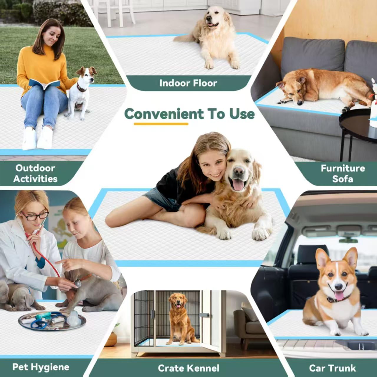 60 almohadillas para orina de perro, extragrandes, 28 x 34 pulgadas, súper absorbentes, almohadillas desechables para entrenamiento de perros, de secado rápido y a prueba de fugas, para perros,