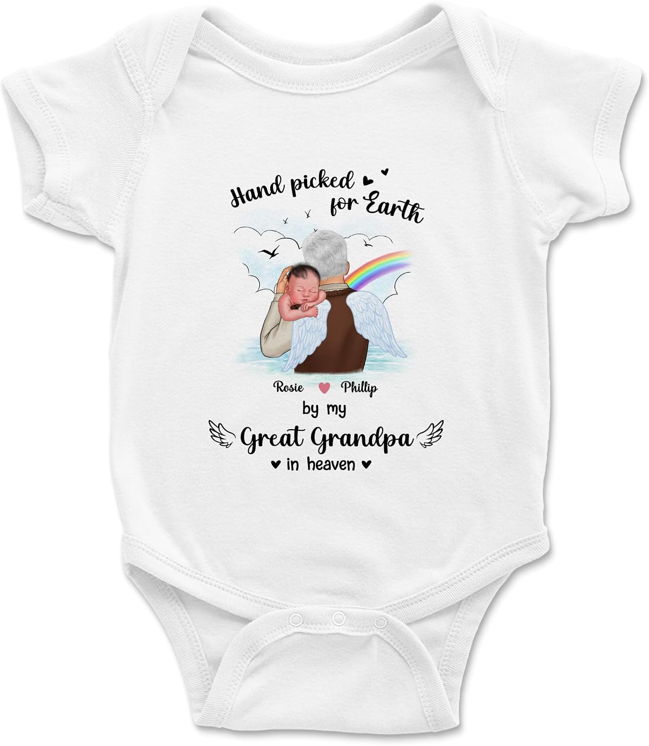 Gossby Custom Baby Onesie - Personalized Boy, Girl Bodysuit - Pregnancy Announcement For Grandparents