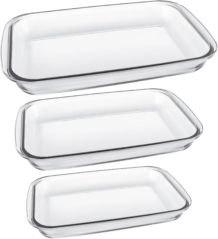 Conjunto de Refratários Celebrity, Retangular, 3 Peças, Incolor, Marinex