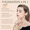 Colour Changing Foundation, Intelligent Color Correcting Foundation, Face Primer for Mature Skin, Face Foundations, Natural Finish Makeup Brighten Skin Tone (Medium)
