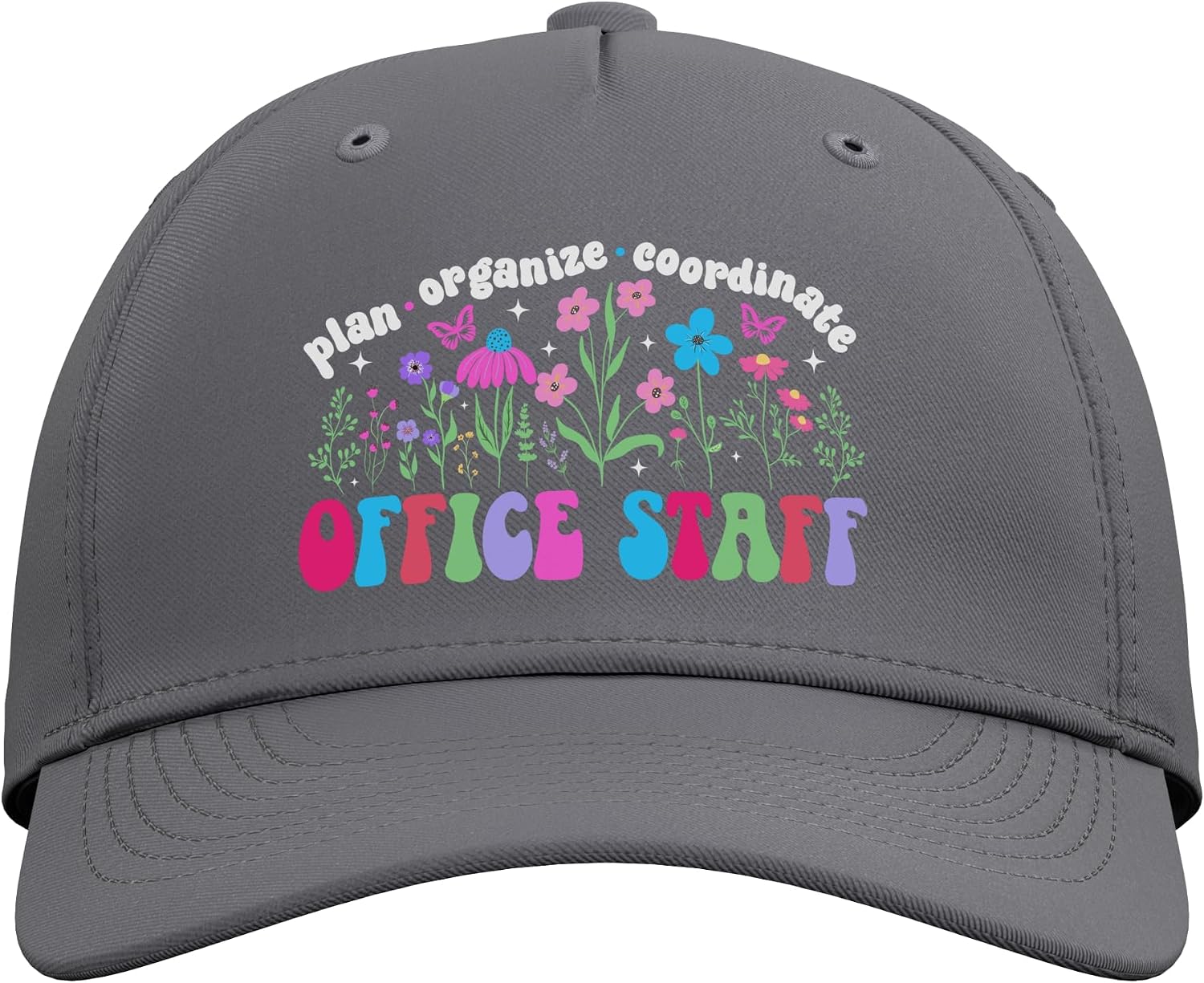 Groovy Office Staff Appreciation School Office Staff Adjustable Baseball Hat image 2