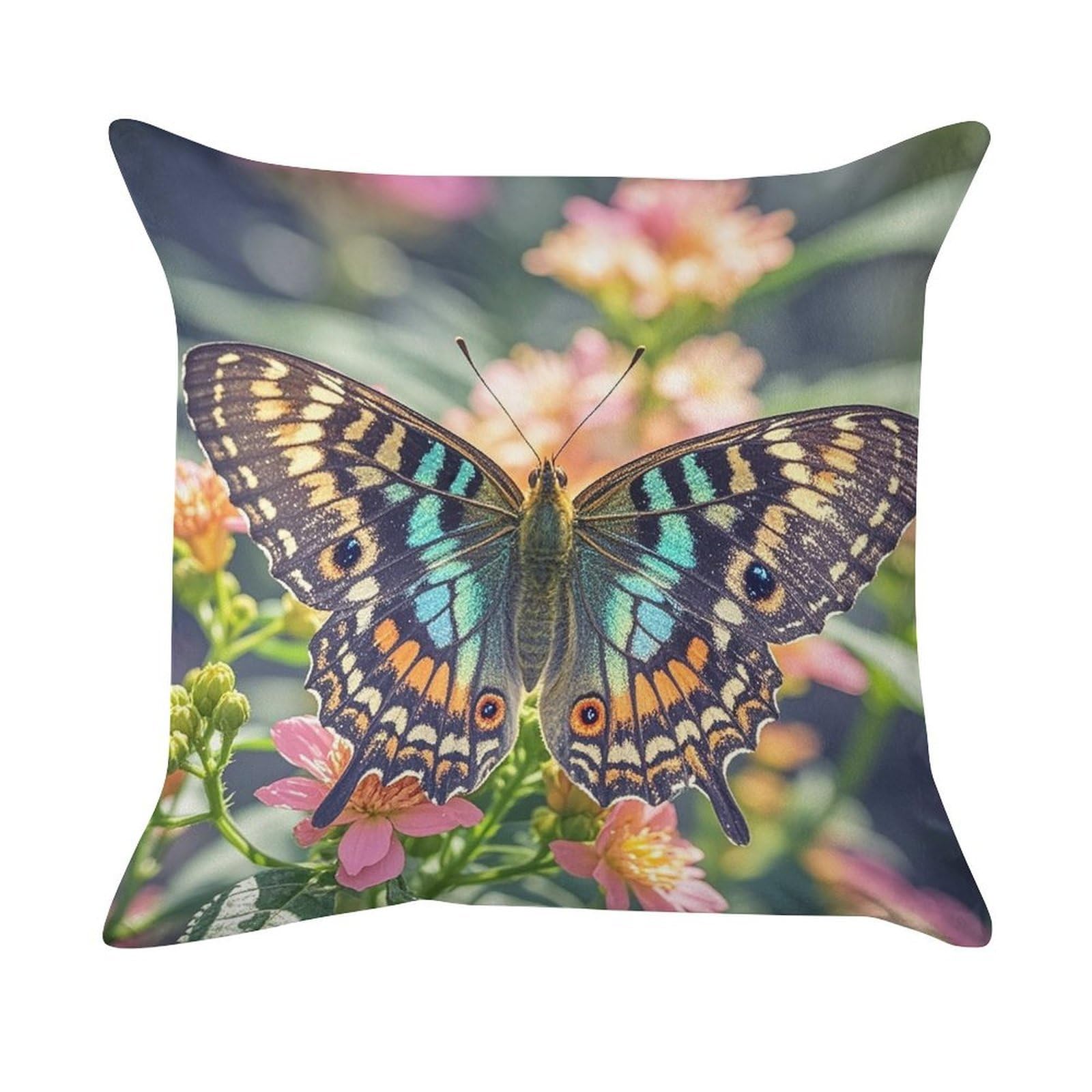 FekiLoot Butterfly Pillow Covers Luxury Velvet Square Pillowcases Throw Pillows Case with Invisible Zipper Decorative Velvet Cushion Covers Ultra Soft Lumbar Pillow Shells
