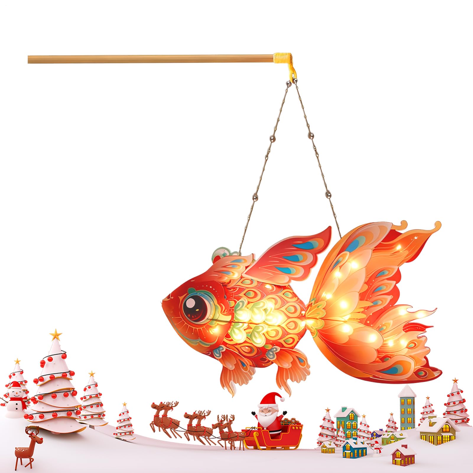 Lanterne chinoise poisson étanche pour illuminer vos soirées d'été en extérieur et salon