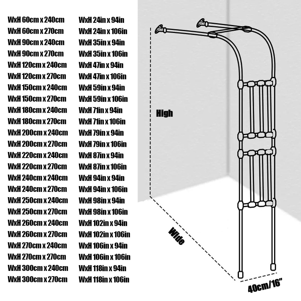 Metalowy łuk ogrodowy pnącza pergola, stojak na winnice warzywa, ozdobny pawilon ślubny, 260 cm x 27 cm, biały