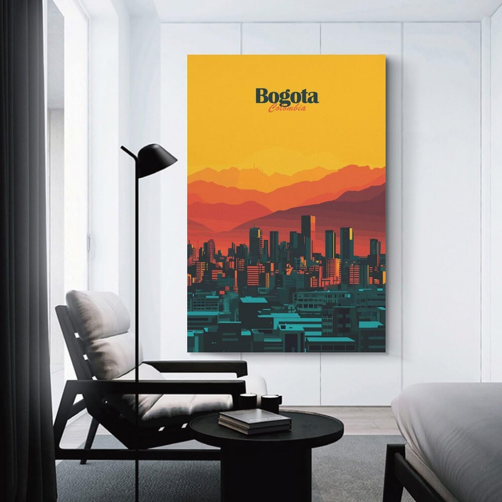 Junmoney Bogota Cityscape Canvas Wall Decor, 08x12inch(20x30cm), for Gallery Wall Decor And Room Displays, Wall Decor Suited to Curated Displays