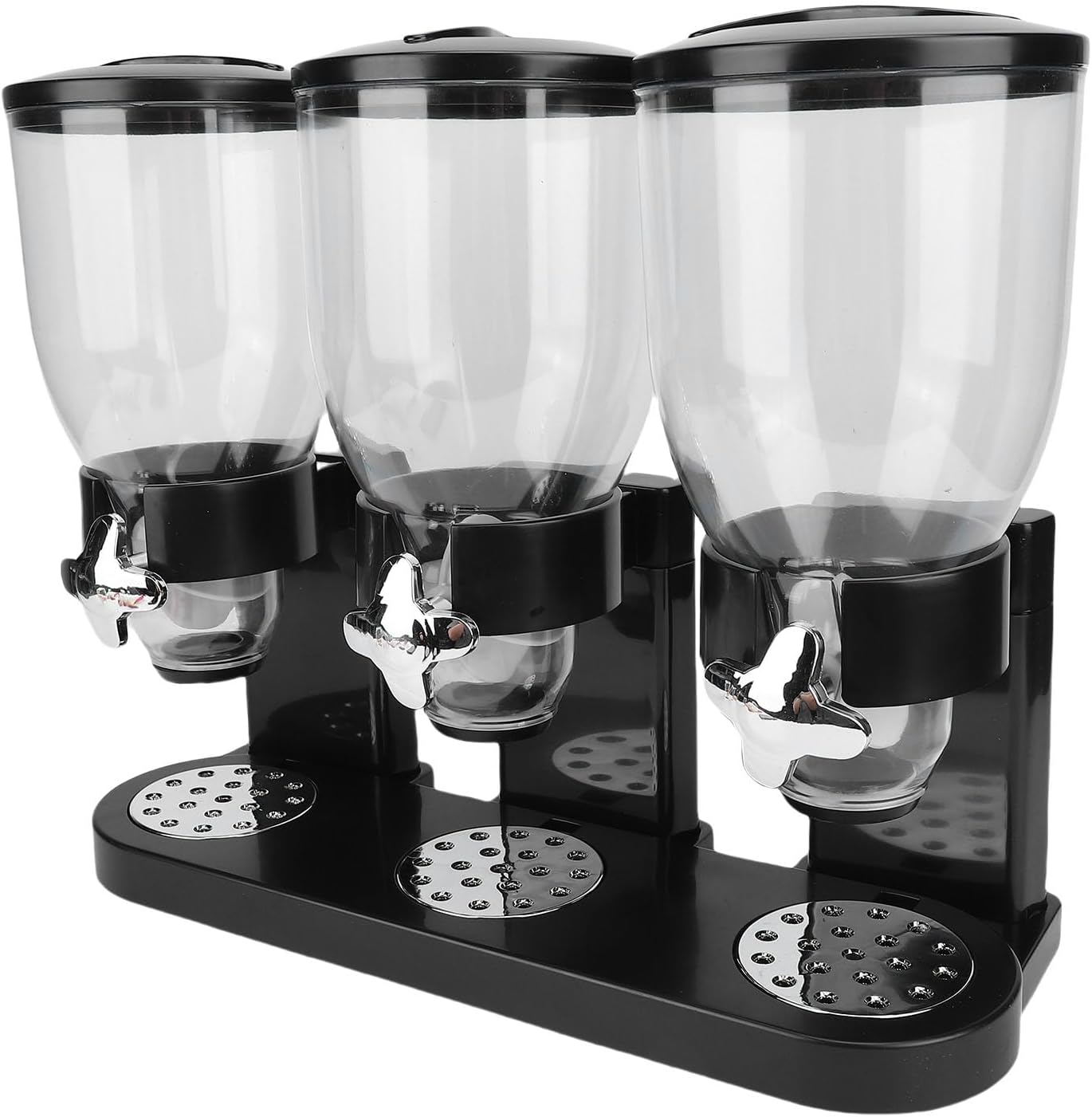 Food Dispenser, Large Capacity Countertop Cereal Containers Storage Dispensing 1 Ounce Per Twist And Preserving Freshness for Candy Nuts Grain Rice Snack Granola (BLACK)
