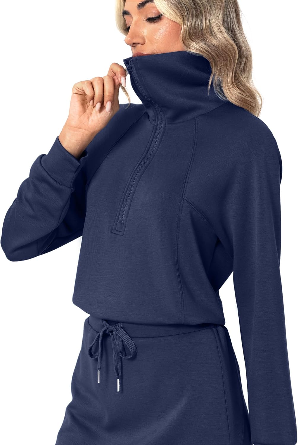 Casly Lamiit Women's 2 Piece Skirt Sets Athletic Tennis Skorts Tracksuit Half Zip Long Sleeve Sweatshirt Casual Outfits - Image 2