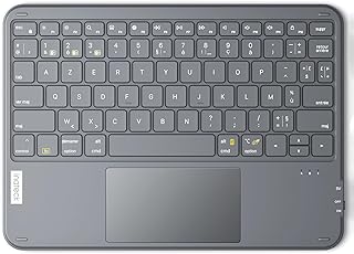 Inateck Bluetooth Keyboard with Touchpad, Ultra Slim Wireless AZERTY Keyboard Portable Compatible with Windows and iPad O…