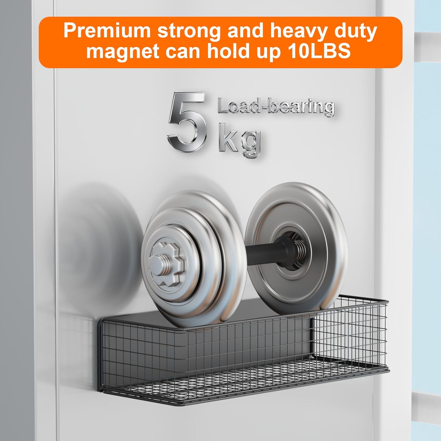 2Pack Magnetic Basket Organizer Holder for Fridge Magnetic Storage Bin Box Containers for Refrigerator Whiteboard Classroom - Image 5