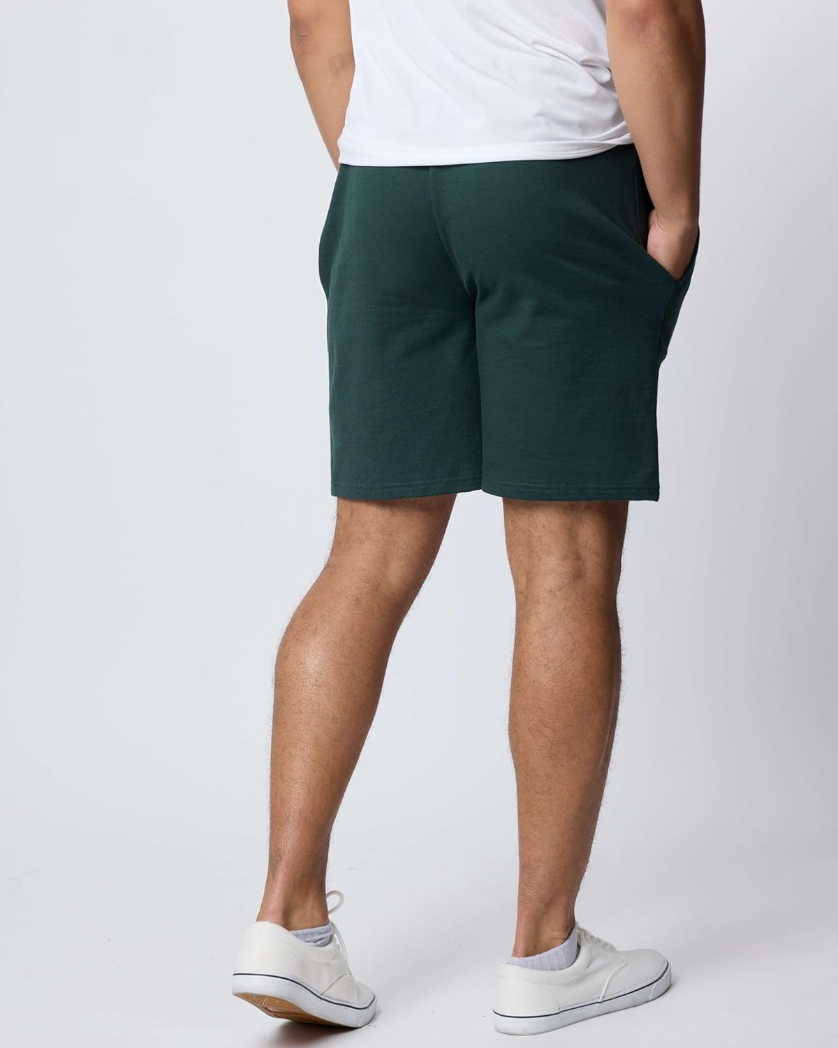 Real Essentials 3 Pack: Men's Cotton 9" French Terry Casual Lounge Sweat Shorts with Pockets (Available in Big & Tall) - Image 4