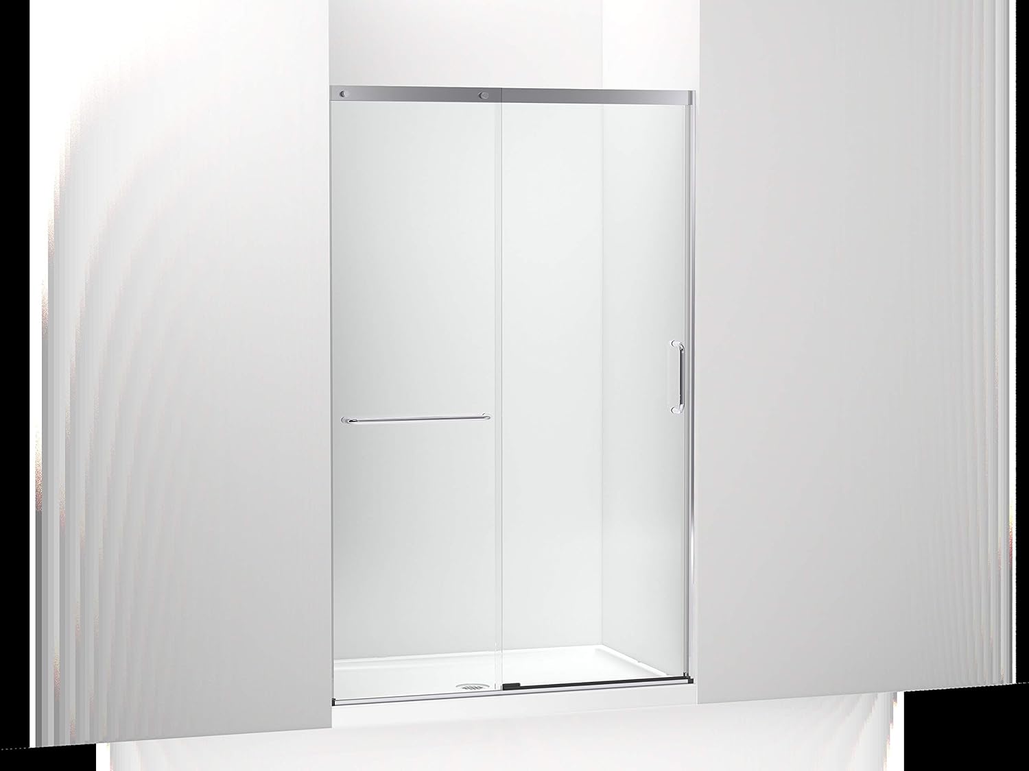 Elate™ Tall Sliding Shower Door, 75-1/2-in H X 44-1/4-47-5/8-in W, with Heavy 5/16-in Thick Crystal Clear Glass