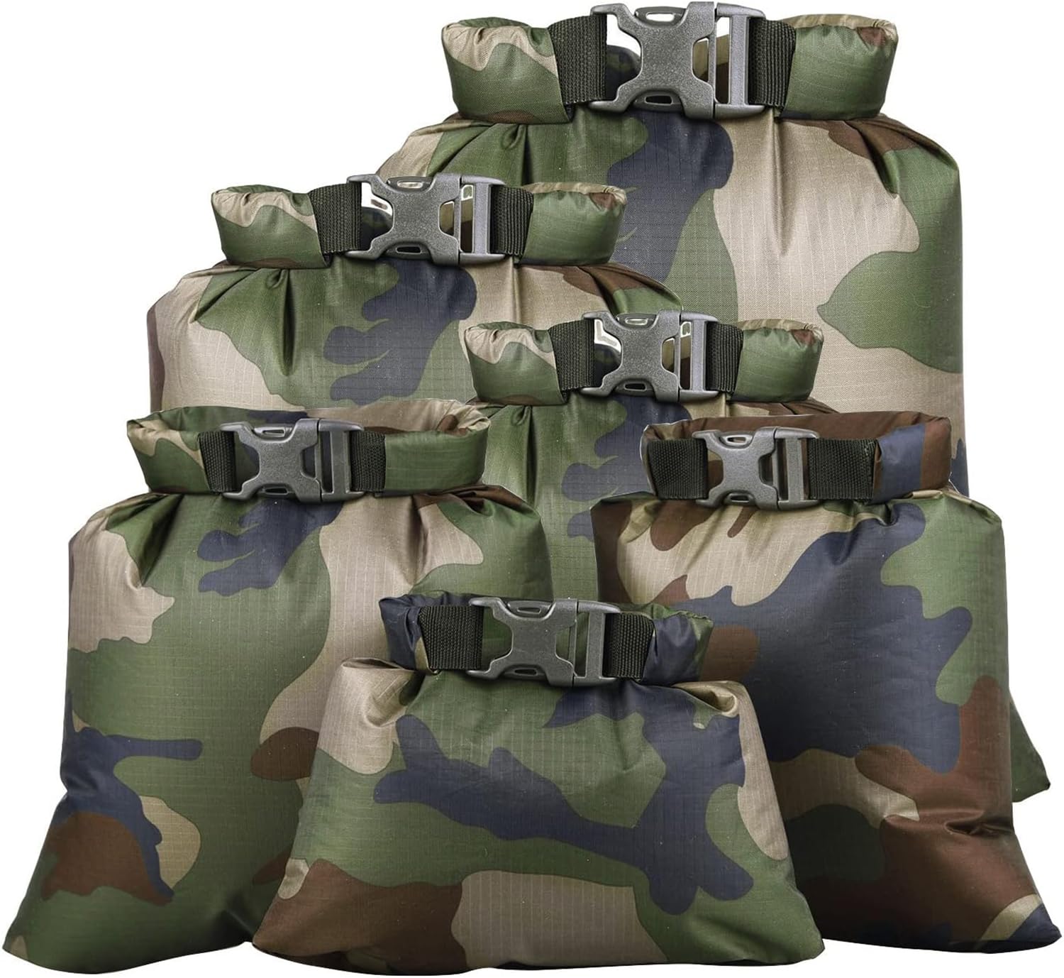 Excefore 6 Pack Waterproof Dry Sacks, Lightweight Outdoor Dry Bags Ultimate Dry Bags for Kayaking Rafting Camping, Suitable for Camping, Climbing, Rafting (8L, 5L, 3.5L, 3L, 2.5L, 1.5L)