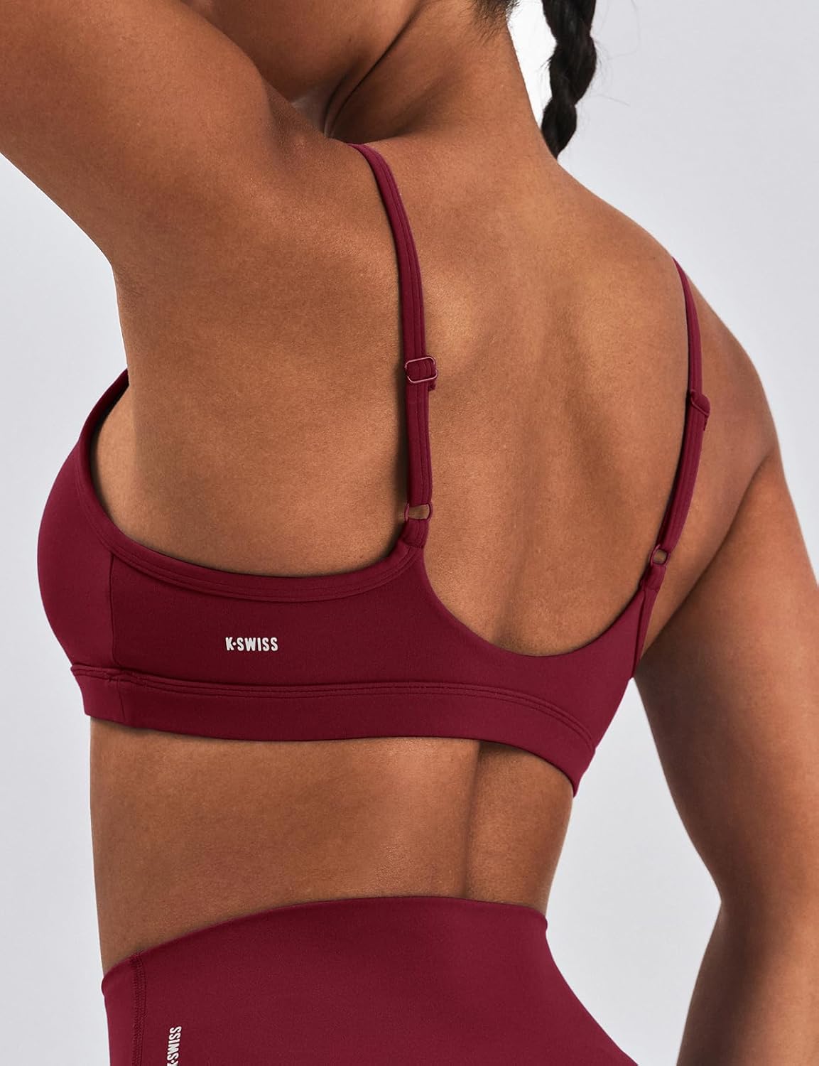 K-Swiss Sports Bras for Women - Light Impact Adjustable Thin Straps Wireless Padded Yoga Gym Workout Tops - Image 4