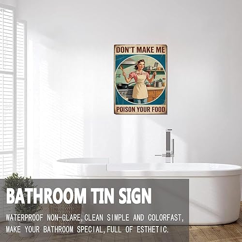 Miniatura 5 de 1pcs Retro Vintage 1950s Kitchen Woman Cooking Metal Tin Sign Dont Make Me Poison Your Food print Suitable for room bathroom cave bar cafe garage