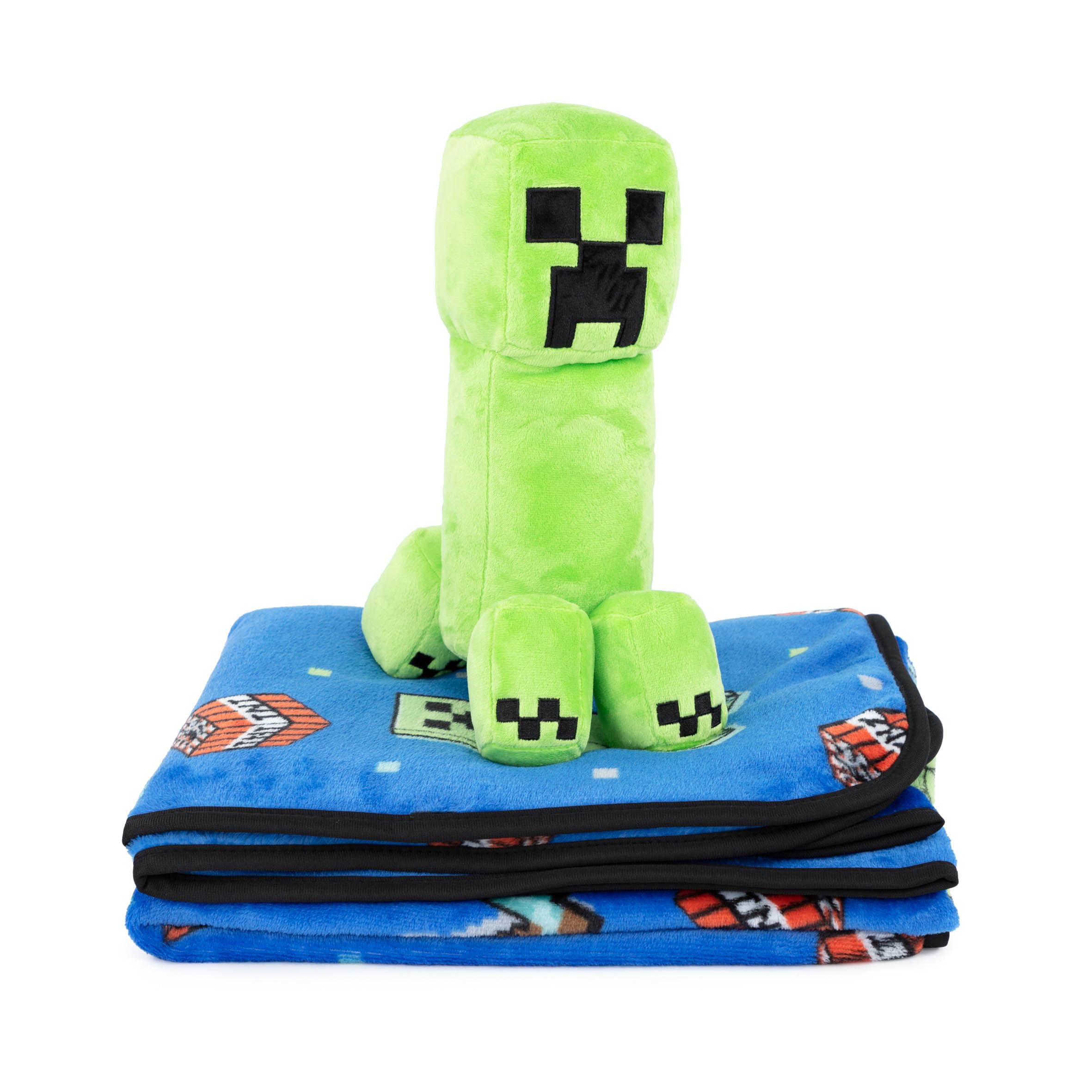Jay Franco Pluche kussen in de vorm van een rode vos, knuffeldier voor kinderen, ultrazacht pluche dier, 50 cm, decoratief videospel Minecraft