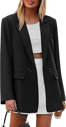 PRETTYGARDEN Fall 2026 Blazers for Women Business Casual Long Sleeve Lapel Pockets Spring Winter Jackets Work Office Clothes