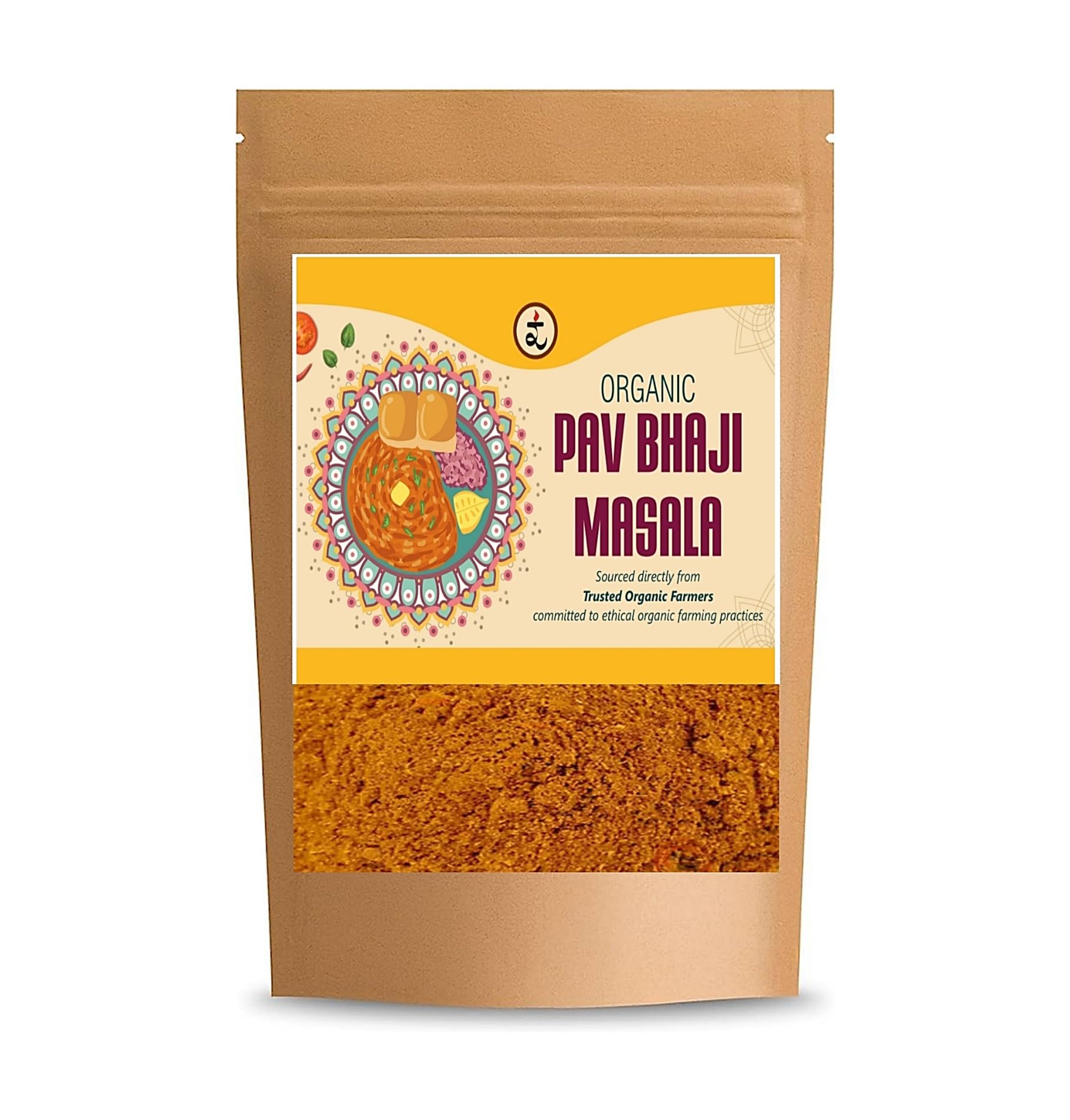 Rootz Organics Paw Bhaji Masala - Imparts a Rich and Aromatic Aroma - Classic Spice Mix - Free from Preservatives, Chemicals and Added Color - 250 g