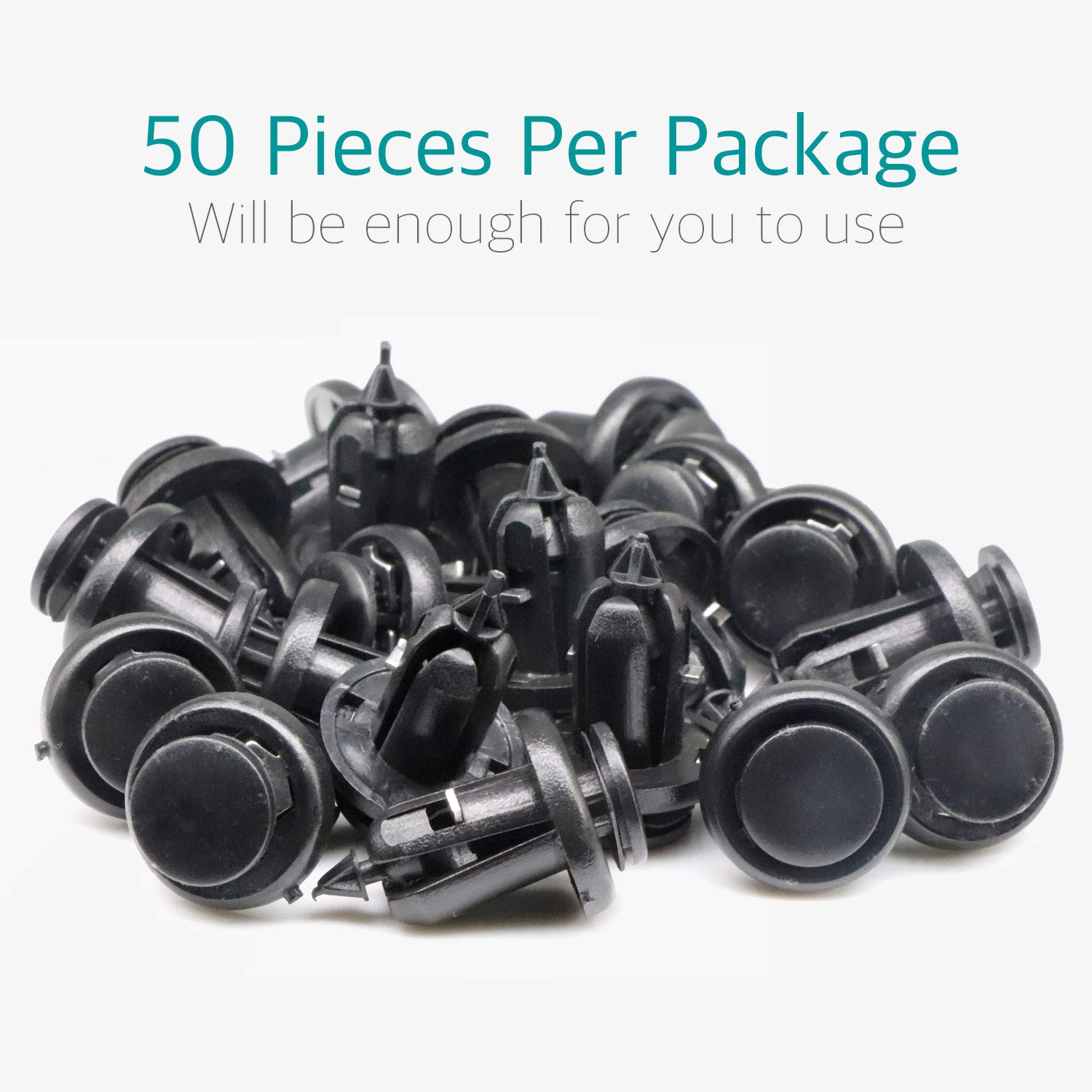 Lot De 50 Clips De Retenue En Plastique Pour Pare-chocs De Voiture 6 Mm