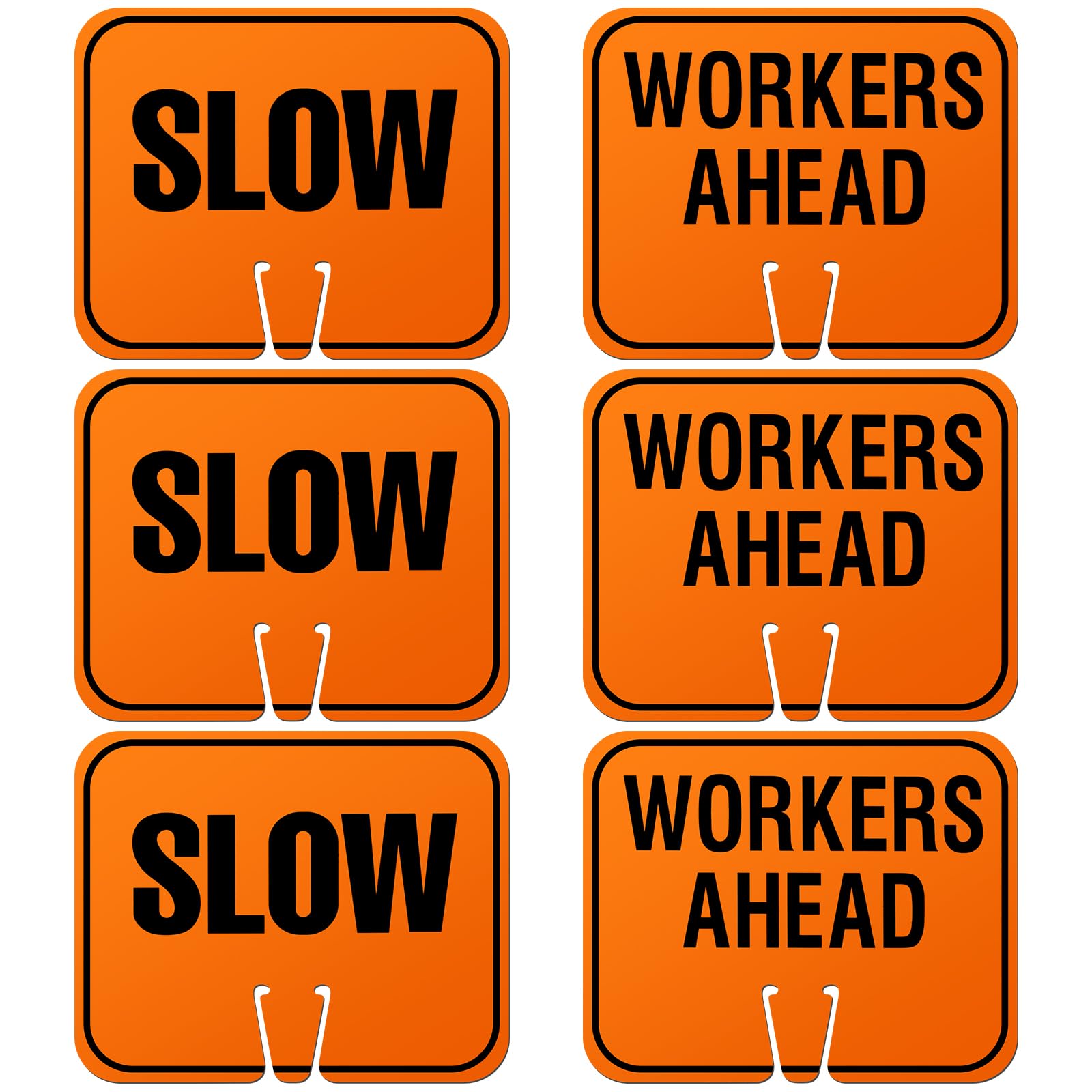Geetery 6 Pcs Traffic Cone Arrow Signs 10.4"x 12.6" Reversible Orange Road Signs Bulk Road Closed Cone Top Traffic Warning Directional Left Right Arrows Sign for Outdoor Construction (Detour) — Amazon image 8