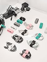 Vista 5 de 10 Pack Cord Organizer, Ring Cord Keeper, Cable Organizer USB holder, Silicone Cable Ties, Reusable Cord Organizer Cable Straps, Earphone winder