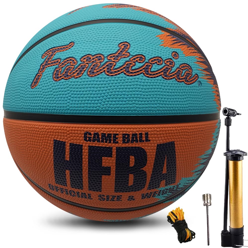 Fantecia Size 7 Basketball With Pump,Indoor Outdoor Street Training Basketball for Men, Women, Youths