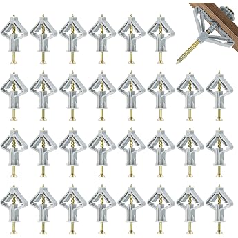Pack of 50 Plasterboard Dowels Cavity Dowels with Screws Rigypsum Dowels for Plasterboard Plasterboard & Concrete Drywall Dowels for Plasterboard Expansion Dowels for Secure Attachment