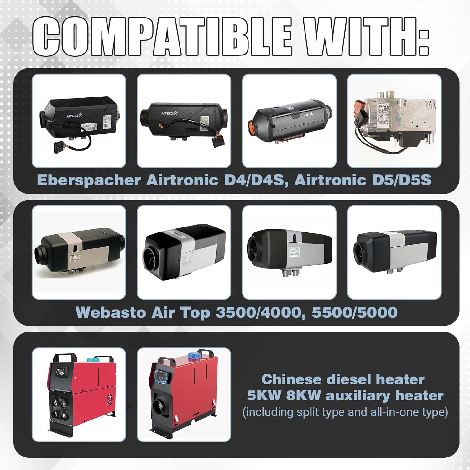 75mm / 2.95" Flexible Diesel Heater Ducting Pipe Extendable Warm Hot Air Duct Outlet Connector Fit for Eberspacher Airtronic D4 D5, for Webasto Air Top 3500 5000,Chinese Diesel Parking Heater 5KW 8KW
