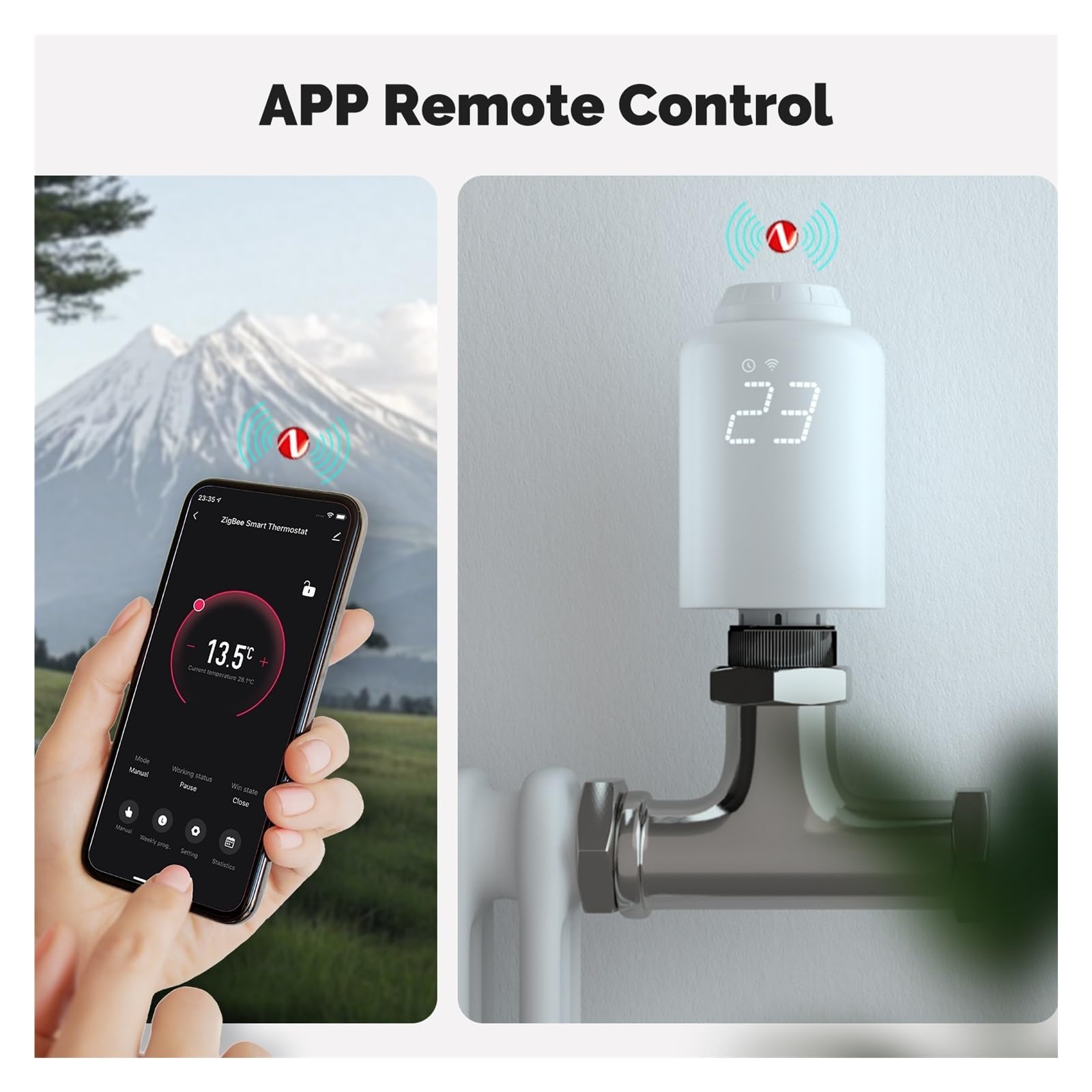 Bezprzewodowy, Zdalny Regulator Temperatury Ogrzewania Z Termostatycznym Zaworem Grzejnikowym I Sterowaniem Głosowym OszczęDza Energię I Koszty Ogrzewania(6PCS Valve)