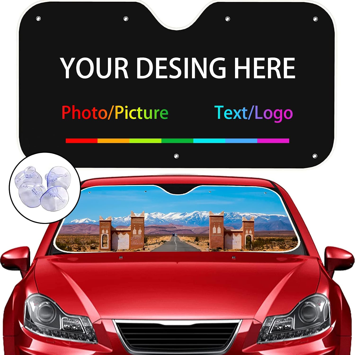 Custom car Sun Shade Windshield Personalized Sun Shade for Car Add Your Image Text Logo Fits Most Models Cars SUV Trucks