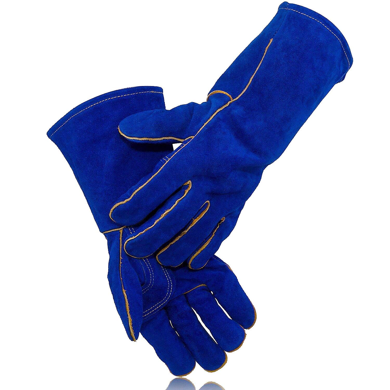 Jupiter Industries Animal Handling Gloves Gauntlet Leather Kevlar for Cats, Dogs, Reptile, Birds, Snakes (Blue 18 inches, New) (B08D6TTTCT) Amazon Price History, Amazon Price Tracker