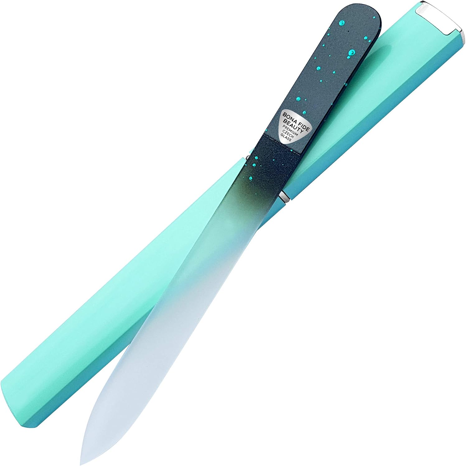 Manicure Glass Nail File with Case for Gentle, Precision Filing, Expertly Shape Nails & Enjoy a Smooth Finish - Bona Fide Beauty Pastel Premium Czech Glass File