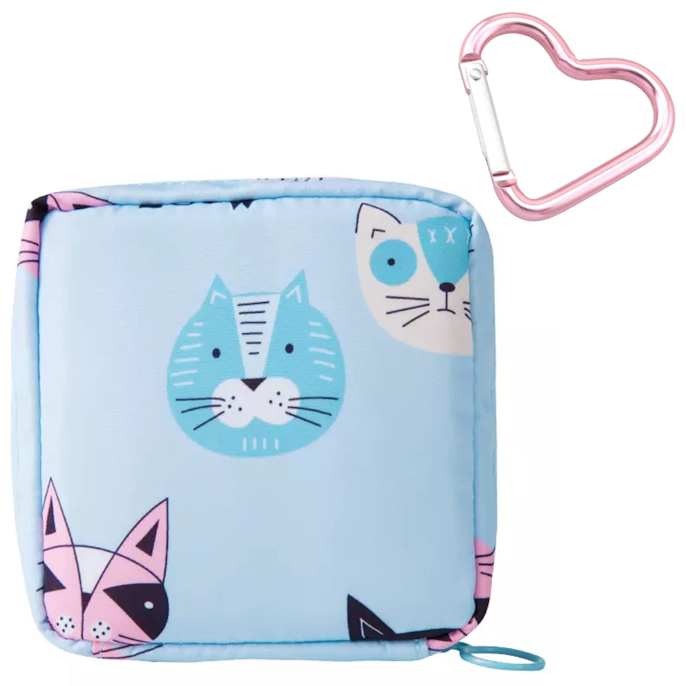 Adorable Pink Peri - Reusable Sanitary Napkin Pads Storage Bag Portable for Women Girls | Made of Nylon + Water Resistance + Reusable | Zero Waste