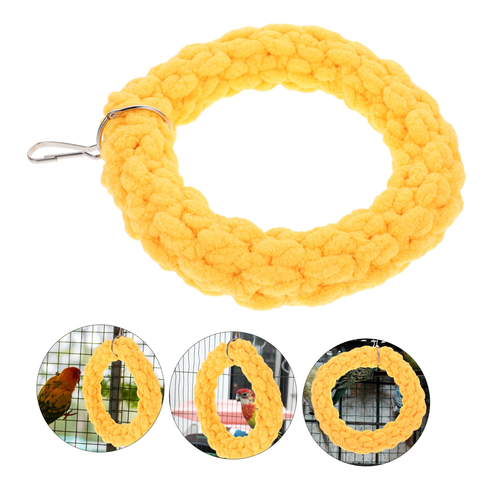 BESPORTBLE 4piezas Columpio para Aves De Mascota Cuerda De Algodón Juguete para Periquitos y Loros Instalación Fácil para Jaula Mejora La Salud Ejercicio De Tu