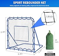 Vista 3 de Red de rebote de fútbol y béisbol, ángulo de conmutación rápida, entrenamiento de voleibol para control, práctica de pases, fácil configuración