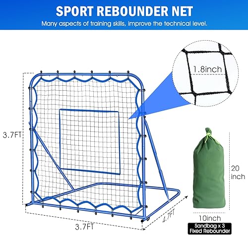 Miniatura 3 de Soccer Rebounder Net, Quick-Switch Angle Soccer Training for Control, Passing Practice, Easy Setup Soccer Goal Rebounder Gifts Aids & Equipment for
